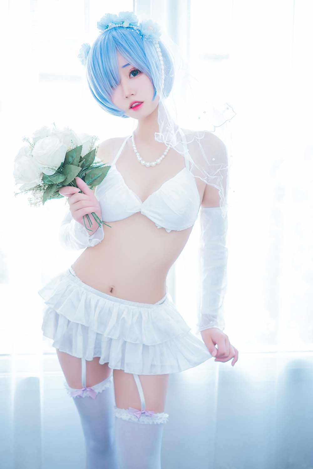 猫君君MaoJun – 蕾姆内衣花嫁