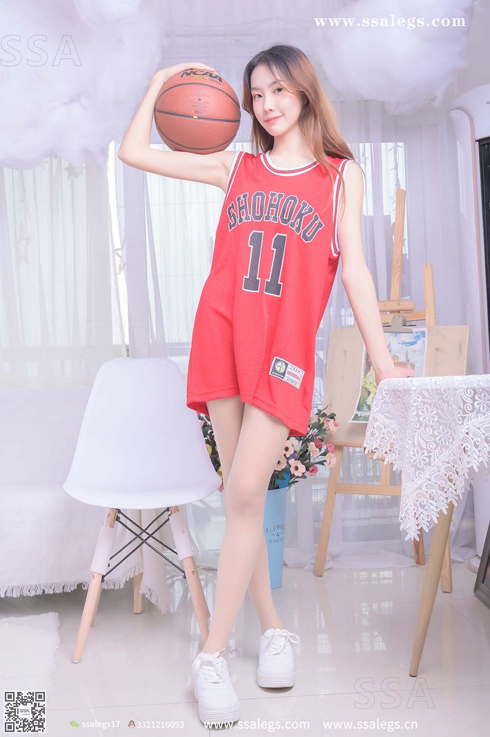 [SSA丝社]超清写真 NO.324 素素小姐姐放假在家陪你玩篮球(上)