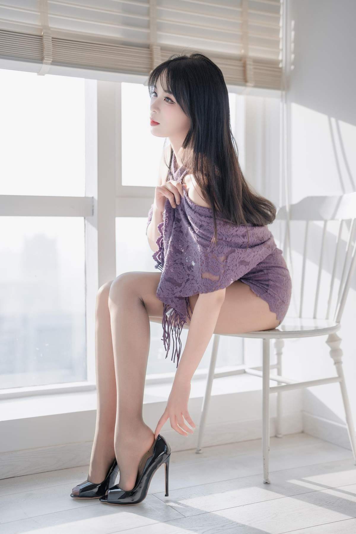 轩萧学姐 – 紫色旗袍